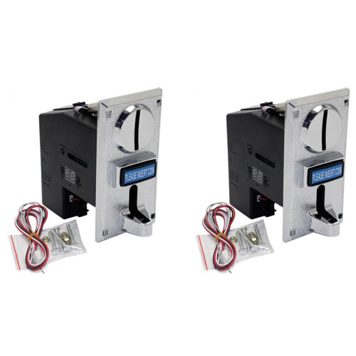 2X Mecanismo de Selector de Aceptador de Monedas Enrollable Electrónico de Plástico Programable