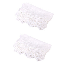 2X Frauen Gaze Stickerei Spitze Schal 3310 Weiss