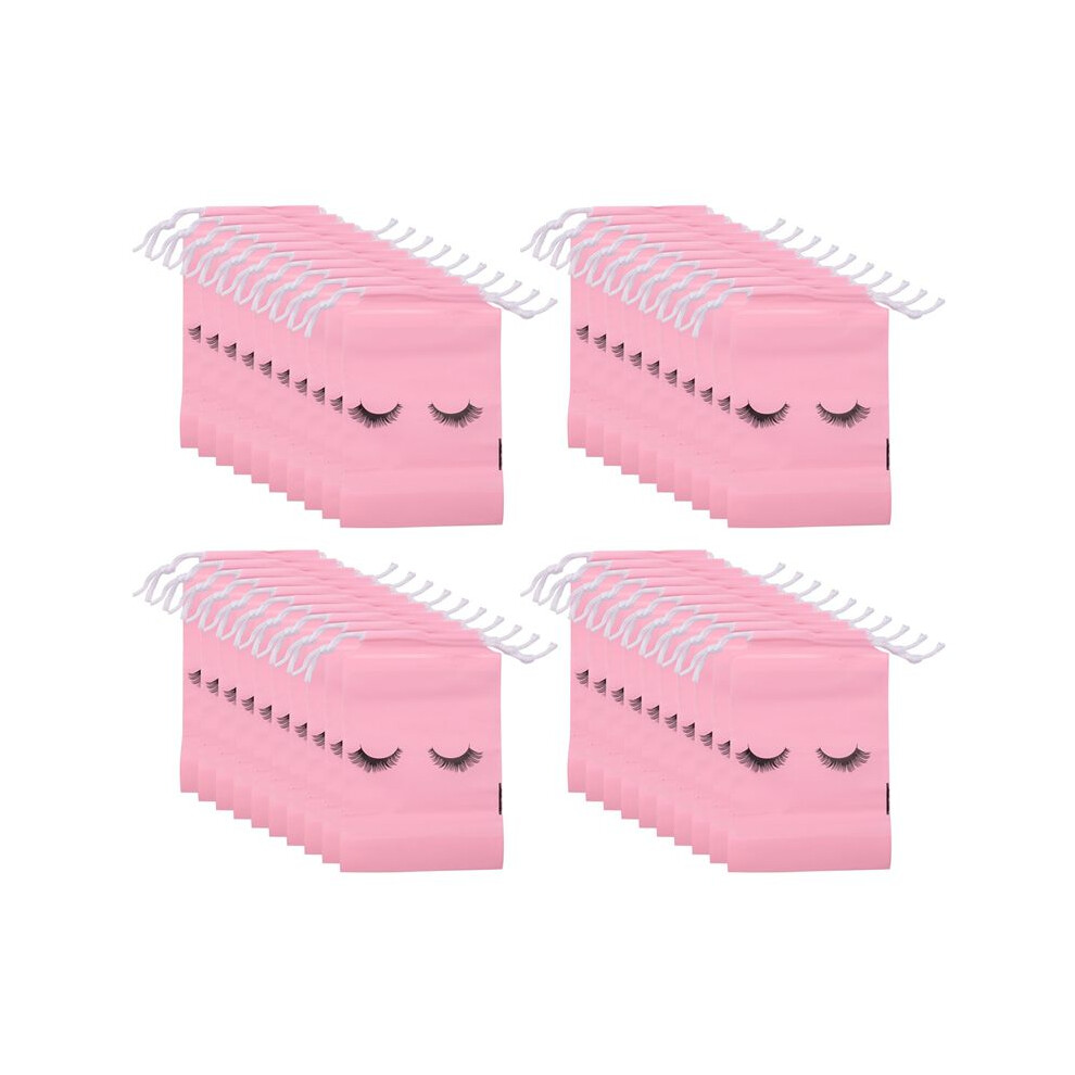 100 Pieces Eyelash Aftercare Bags Plastic Makeup Bags Toiletry Makeup Pouch Cosmetic Travel with Drawstring ,M