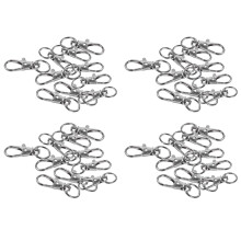 40Pcs Metal Clasp Swivel Trigger Clips Snap Hooks Key Ring Bags DIY Silver