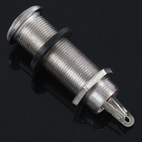 4X Electric Guitar Jack Chrome Threaded Cylinder Output Input Jack Plug Sockets 1/4 Inch for Electric Guitar 2