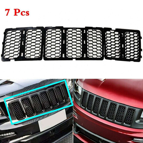 6x Car Black Front Grille Inserts Trim Mesh Kit for  Grand Cherokee 2014-2016