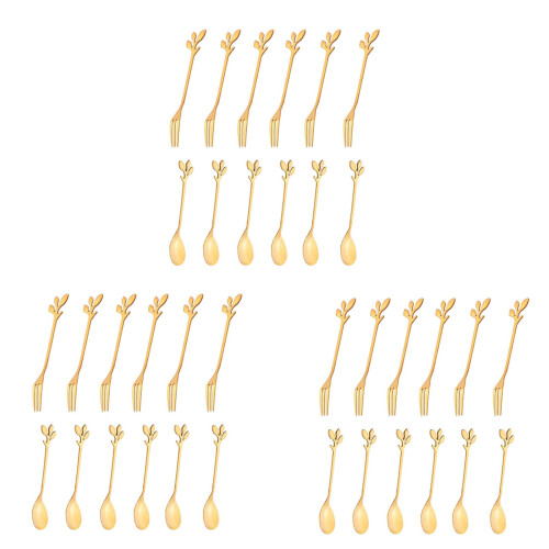 36 Packs of Stainless Steel Fork and Spoon Set, Ice Cream Tea Coffee Spoon Tableware Kitchen Tableware