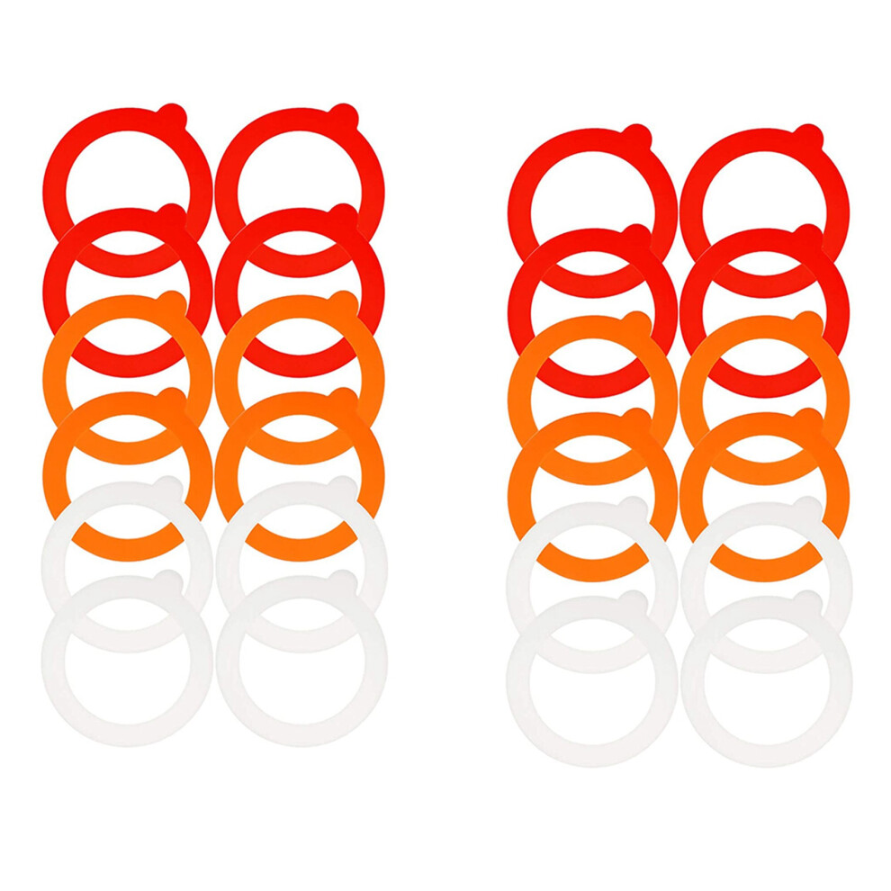 24 Pieces Silicone Jar Gasket Replacement Jar Seal, Leak-Proof Airtight Gasket Sealing Rings Jar Lids Fitting Seals 4711650748032