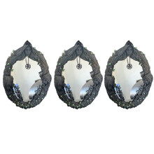 3X Triple Moon Goddess Wandspiegel Trinity Wandspiegel met Vijfpuntige Retro Hangende Spiegel