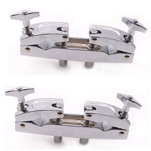 2X Drum Clamp 2 Hole Silver Multi Clamp Cymbal Stand Mount Holder for Drums Cymbals Musical Parts Cowbell Accessory