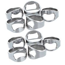 10X Silver Stainless Steel Metal Finger Thumb Keyring Ring Beer Bottle Opener Bar