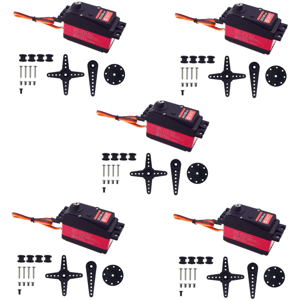 5Piece Ds5160 Ssg 60Kg 8.4V High Voltage Waterproof Digital Servo For 1:5 Rc Car Savox-0236 Losi Xl 5T Robot Arm 6031550460956