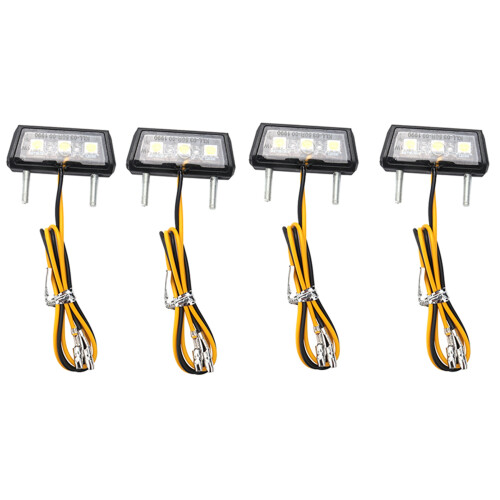 4X Motorcycle Decorative LED Taillight License Plate Light for     White