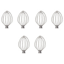 For K5AWW Wire Whip Replacement for Kitchen 5QT 5K5SS 5KPM5 Mixer for 5 Quart Lift Machines Wire Whip 6Pcs
