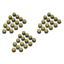 45Pcs Guitar AMP Amplifier Push Fit Knobs Black with Gold Aluminum Cap Top Fits 6mm Diameter Pots