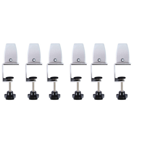 6 Pcs Office Desk Divider Clamp Privacy Screen Clip Holder Bracket Screen Baffle Clamp Partition for Table Clamp -Silver