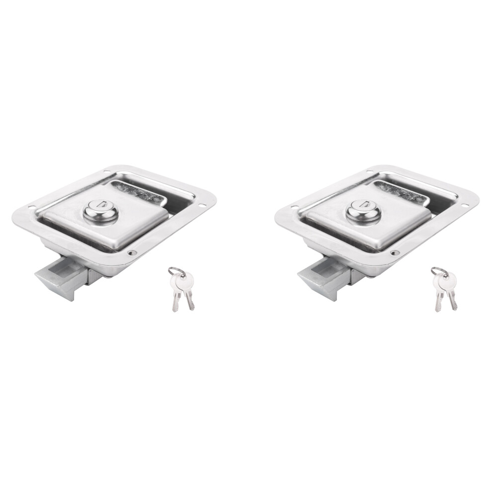 2X Paddle Slam With Lock & Key Travel Trailer Lock Stainless Steel Rv Door Heavy Duty Flush Handle 4712540318380