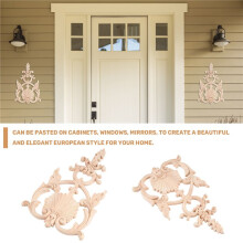 1X Rubber Wood Carved Applique Vintage Furniture Decor #H