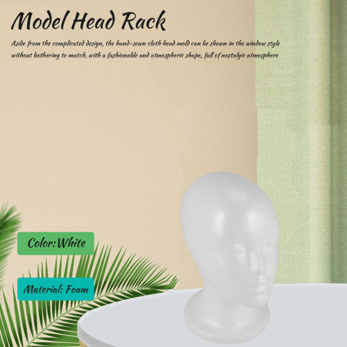 Female Foam Mannequin  Model Hat Wig Display Stand Rack white 2