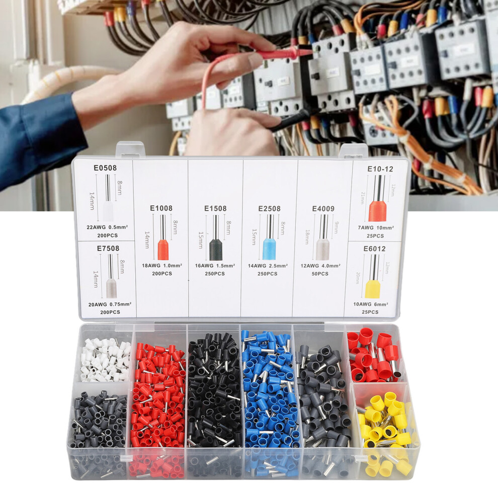 1200 Pcs Assorted Wire Crimp Terminals Kit, Plastic & Steel Connectors 5061381469560