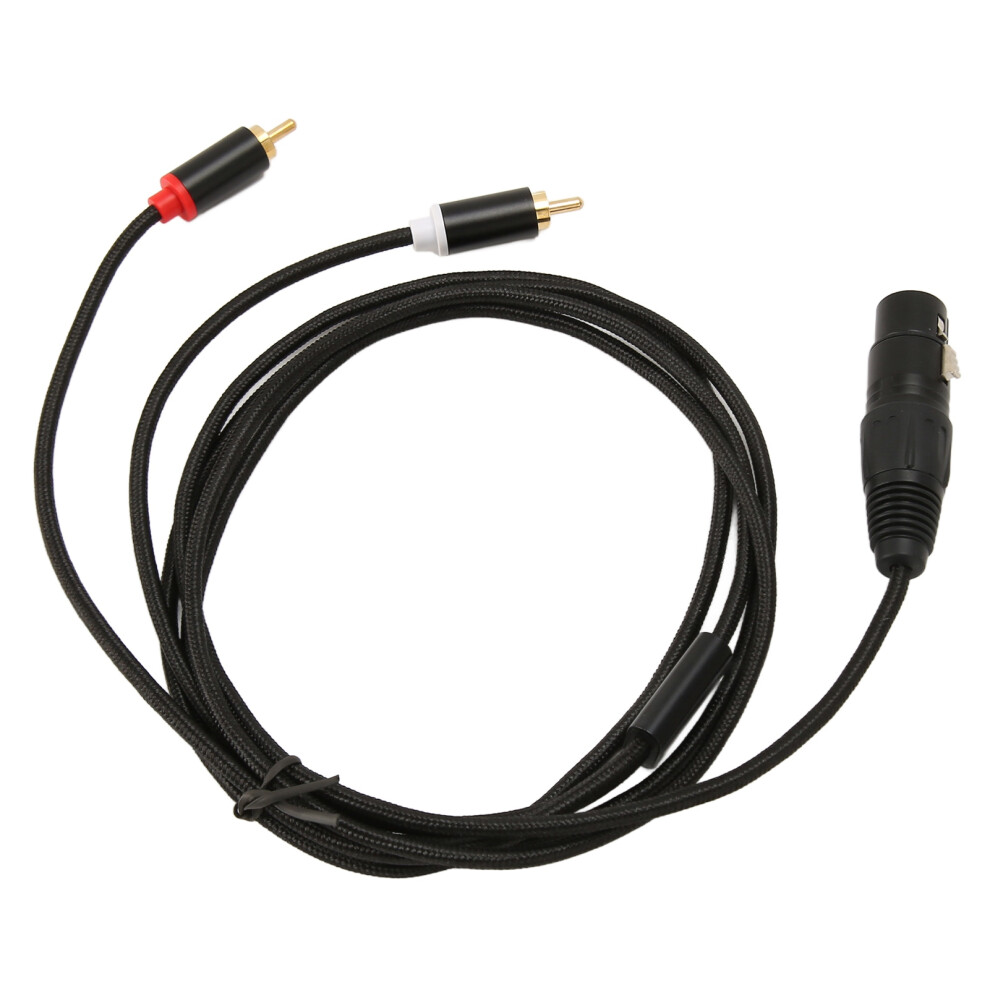 Xlr To Dual Rca Cable 1M Male Female Noiseless Stereo Splitter Black 4401369177918