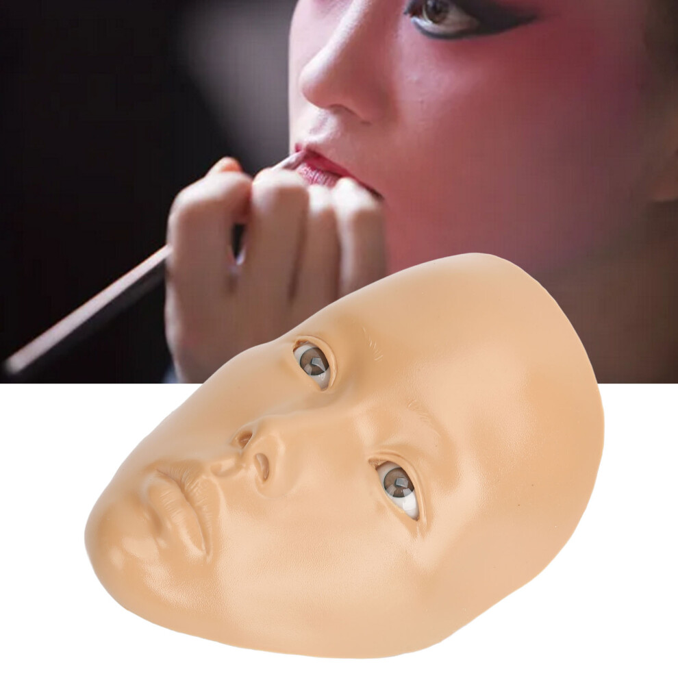 Silicone Makeup Practice Face with Stand for Beginners - Wheat Skin