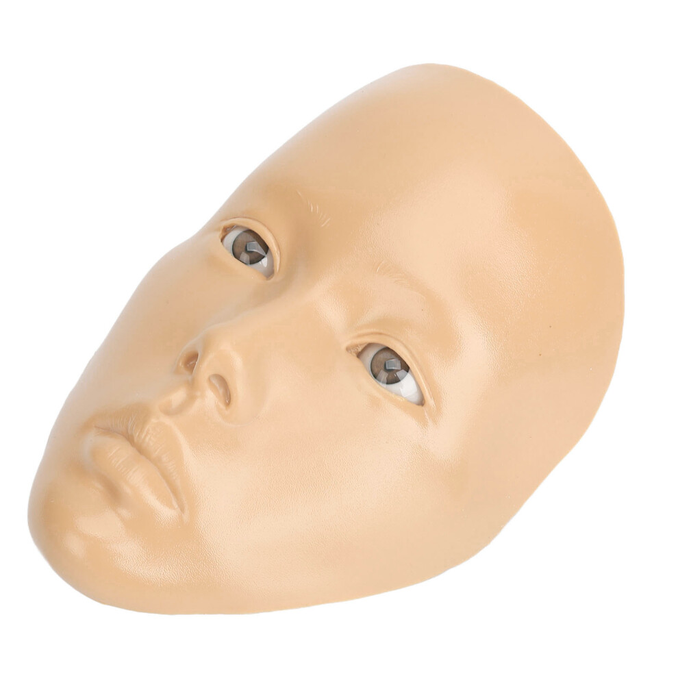 White 5D Silicone Makeup Practice Face with Plastic Stand for Beginners