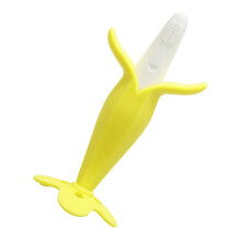 3D Bananenförmiges Silikon-Schnuller, Grün & Weiß, Kauartikel, Babyschmerzlinderung