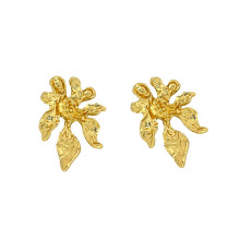 Goud/verzilverde vintage bloemoorbellen voor dames met- Goud