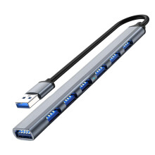 USB3.0 zu USB2.0/3.0 USB-Hub mit 7 Ports SilverGrey