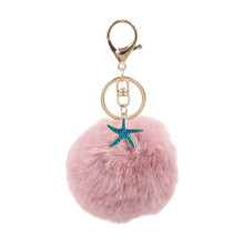 Lightweight Starfish Fuzzy Keychain Unique Key-Bean paste color
