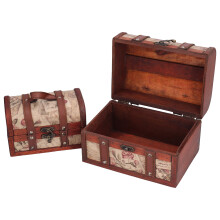 Classic Gift Box Wooden Storage Organizer Decorative Trinket Box Home Decoration Multi Function Wooden Box Old Memory Storage Handmade Treasure Chest