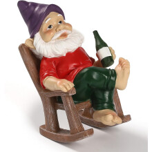 Statue de gnome de jardin décorative, figurine en résine peinte à la main, résistante aux intempéries, cadeau idéal pour la famille et les