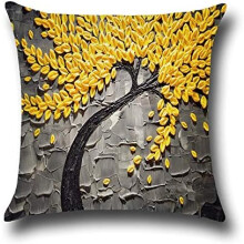 Dekorativa örngott med höstlönnlöv, 100 % polyester, högkvalitativt slitstarkt linnetyg för soffa, bäddsoffa, osynlig dragkedja, 45x45 cm (set)