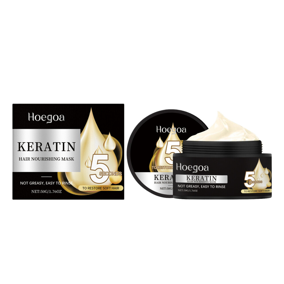 (50G) Hair mask improves frizz, smoothes, and tangles, moisturizes, brightens, and nourishes hair.