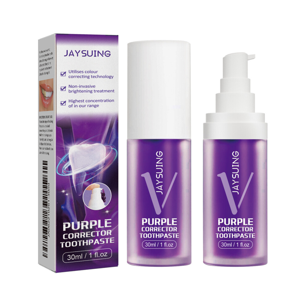 Purple (30Ml) Jaysuing Whitening Toothpaste Whitens Teeth, Cleans Teeth Stains And Tartar, Removes Oral Odor, Freshens Breath