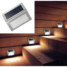 Lampy solarne na taras, lampy ogrodzeniowe LED z czujnikiem zmierzchu i świtu, wysokiej jakości materiały, konstrukcja ze stali nierdzewnej do