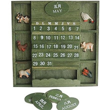 Durable Construction Wooden Block Perpetual Calendar, Stylish Decoration For Your Desk, Easy To Use And Vintage Style