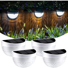 Luminárias solares de parede para cerca, luz branca fria, com design resistente à água IP65 e fácil instalação, garantindo uma configuração