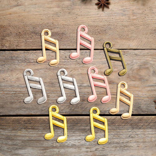 Pack of 100 Musical Note Pendants for Necklace-Ancient Blue 1