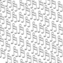 100 Stück bunte Musiknoten-Anhänger für-Antikes Silber