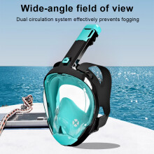 Masque de plongée intégral avec système anti-fuite intégré, système de ventilation optimisé pour une respiration fluide, construction en