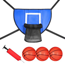 Portable Product Trampoline Basketball Hoop Set, Adjustable Rope Waterproof Basketball Goal, Soft Basketball Game Accessories with Breakaway Rim for