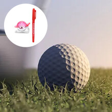 Lijnmarkeringssjabloon voor golf, uitlijningshulpmiddel met penaccessoires, dubbelzijdige tekenbalmarker voor verbeterd putten, draagbaar en