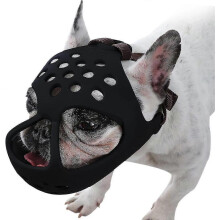 Hundemaulkorb für kurzschnäuzige Hunde, weicher, atmungsaktiver Silikonmaulkorb für Bulldoggen zum Beißen, Kauen und Lecken, ideal für Hunde