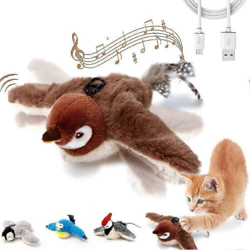 Pássaro voador eletrônico interativo, brinquedo perfeito para gatos.