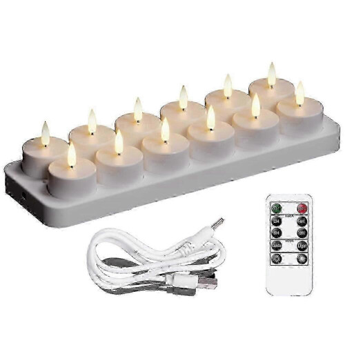 Rechargeable Tea Lights , 12 Pcs Rechargeable