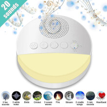 Macchina del rumore per dormire, macchina del rumore bianco ricaricabile con 20 suoni rilassanti, timer per luce notturna e memori