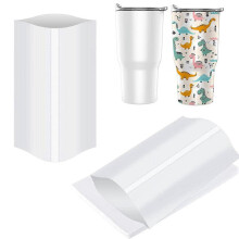 8 x 12 Zoll große Schrumpffolien für Sublimationsdruck, 60 Stück weiße Schrumpffolie für Becher, Tassen, Becher und mehr