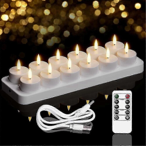 Rechargeable Tea Lights , 12 Pcs Rechargeable 1
