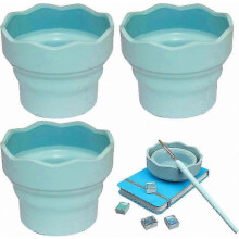 3-Pack Foldable Silicone Paint Brush CleanerPortable Mini Art Tool Washer Set