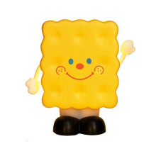 Kleine LED-Tischlampe für Kinder, Cookie-Nachtlicht, wiederaufladbar, für Kinderzimmer, Schreibtischdekoration, gelb, tragbar