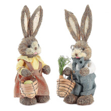 Heiß begehrt! 2er-Set Osterfiguren, Osterhasen-Dekoration, Hasen-Deko, Heimdeko, Geschenk für Familie und Freunde