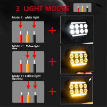 4,5-Zoll-LED-Arbeitsscheinwerfer (Tagfahrlicht/Scheinwerfer) mit gelb-weißem Licht für Offroad-Einsätze, geeignet für LKW, UTV, ATV und PKW.